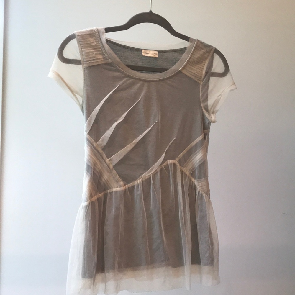 Meadow rue grey shirt with see through cover